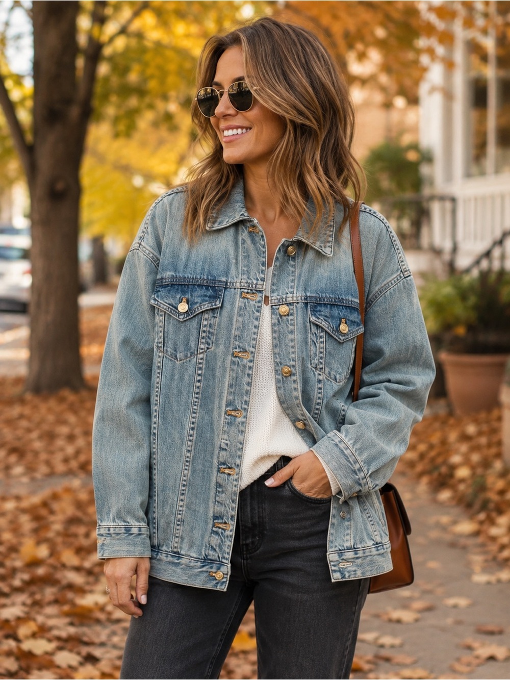 MICHAEL Michael Kors Light Vintage Wash Denim Jacket NWOT Sz S Timeless Classic